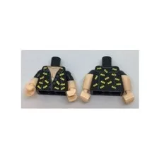 LEGO - Minifig, Torso Batman, Open Shirt Gray Buttons, Trim and Yellow Bats