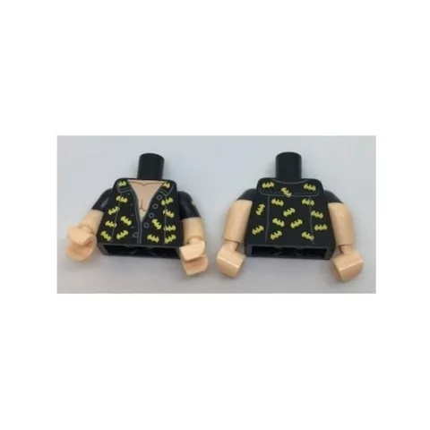 LEGO - Minifig, Torso Batman, Open Shirt Gray Buttons, Trim and Yellow Bats