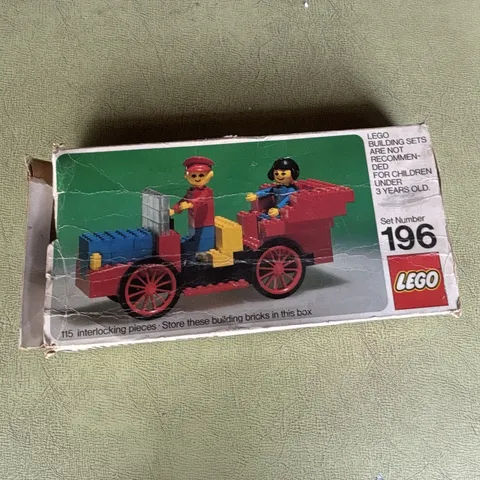 LEGO Antique Car Set 196 Vintage Building Set w/ People 115 pcs Box