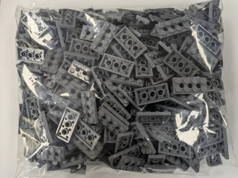 Lego x300 New Dark Bluish Gray Technic, Plate 2 x 4 with 3 Holes # 3709 MOC