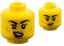 Lego New 71048 FEMALE PIRATE Minifig HEAD Yellow Cheek Line Grin/Smile Part D207