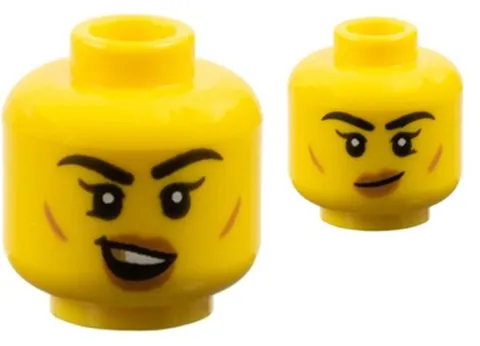 Lego New 71048 FEMALE PIRATE Minifig HEAD Yellow Cheek Line Grin/Smile Part D207