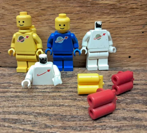 Vintage LEGO Minifigure Classic Space Spaceman Lot Blue Yellow White