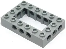 Lego Light Gray TECHNIC Brick 4 x 6 Open Center Qty 1 Part 32531 T1