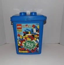 1990s Lego System #1776 Building Blocks Container Over 1000 Pc