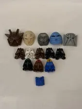 14 LEGO Bionicle Technic Figures Parts Pieces Faces Masks rare