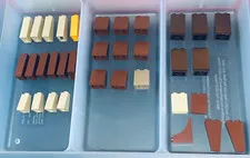 Lego Slope Lot of 34 Brown Tan 2x2x3 1x2x3 2x2 1x2x2 