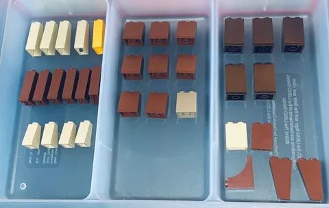 Lego Slope Lot of 34 Brown Tan 2x2x3 1x2x3 2x2 1x2x2 