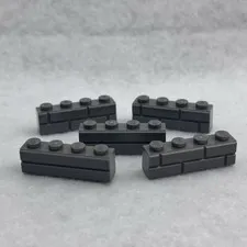 LEGO 15533 Dark Bluish Gray Brick, Modified 1 x 4 with Masonry Profile (x5)