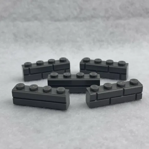 LEGO 15533 Dark Bluish Gray Brick, Modified 1 x 4 with Masonry Profile (x5)