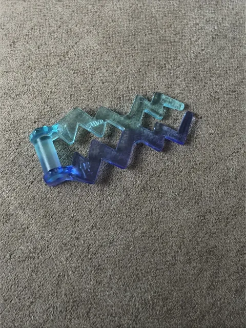 Lego Trans-Light Blue Wave Angular Double w/ Bar Handle Electric Zigzag Part