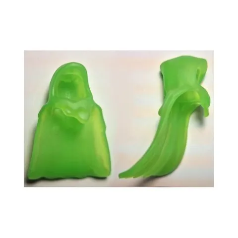 LEGO -  Minifig, Cape Flexible Rubber, Billowing with Hood - Trans-Bright Green