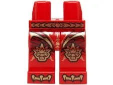 LEGO® Part 970c00pb0321 - Hips and Legs with Dark Red Armor with Scales