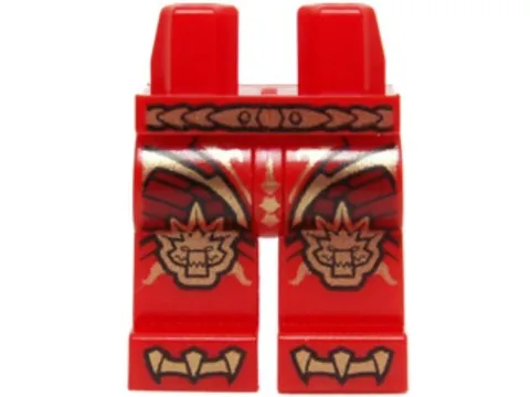 LEGO® Part 970c00pb0321 - Hips and Legs with Dark Red Armor with Scales