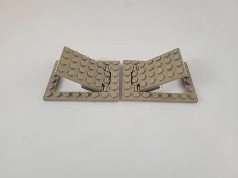 LEGO Parts No 92099 - Dark Tan Plate 4 x 6 with Trap Door Hinge - QTY 2