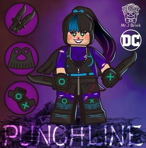 CUSTOM LEGO PUNCHLINE MINIFIGURE MR J BATMAN DC COMICS