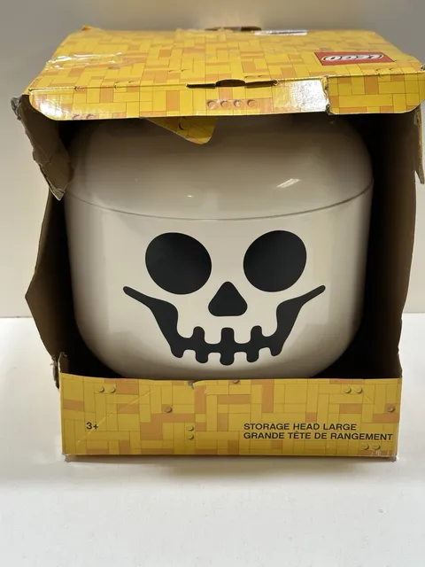 LEGO Official Large Skull Skeleton Halloween Storage Head Stackable Container