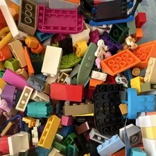 LEGO Bulk Lot Mixed Bricks & Pieces Multicolor Plastic Loose Parts 2 pounds