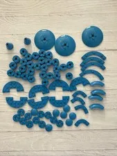 LEGO DARK AZURE BLUE LOT 70 PCS ROUND BRICK PLATE CONE 2X2 AZUR VARIETY