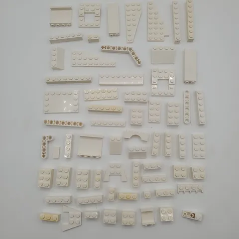 LEGO White Parts Lot 74pc MOC Pack Plate Bricks Slopes SOME YELLOWING GOOD