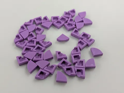 Lego x50 New Medium Lavender Tiles Round 1 x 1 Quarter Flat Smooth # 25269