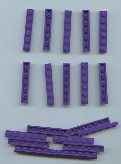 LEGO x 20 Dark Purple Plate 1 x 6 3666