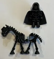LEGO Fantasy Era Castle Minifigure Black Skeleton Warrior Red Eyes With Horse