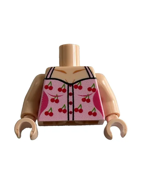 Lego - Minifigure Torso - Female, Sleeveless, Pink, Berry Pattern, Swimsuit RARE