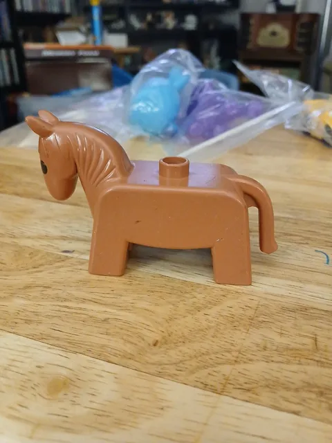 Lego Duplo Vintage 1985 Figure Horse brown w/ black eyes Replacement for 2655 I