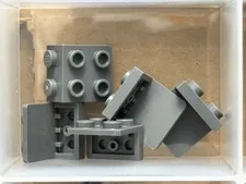 LEGO Parts - Dark Bluish Gray Bracket 1 x 2 - 2 x 2 - No 44728 - QTY 5