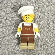 LEGO Chef Minifigure White Hat Brown Apron Torso Brown Legs 1pc