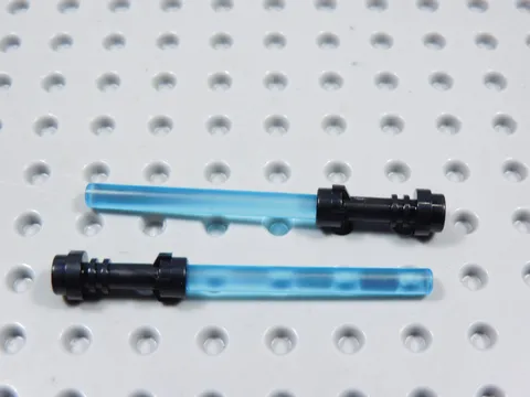 LEGO Lot of 2 Trans Light Blue w/ Black Hilt Lightsaber Weapon Minifig BG