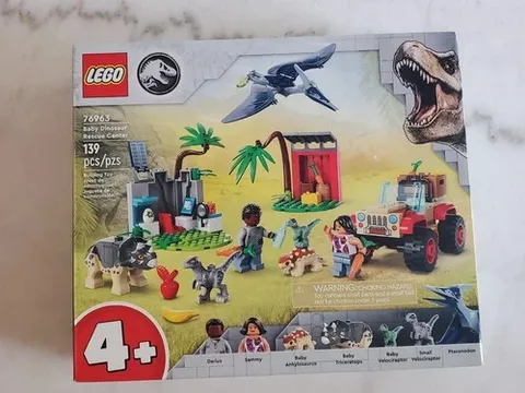 LEGO JURASSIC WORLD Set No. 76963 BABY DINOSAUR RESCUE CENTER 139 pcs ~ NEW!