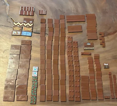 LEGO 220 Reddish Brown Tile Lot 1x1 1x2 1x3 1x4 2x2 2x4 Decor Minecraft Guitar