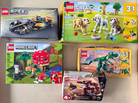 5 BRAND NEW LEGO Sets Minecraft 21179 Marvel 76263 Speed Champions and 2 Creator