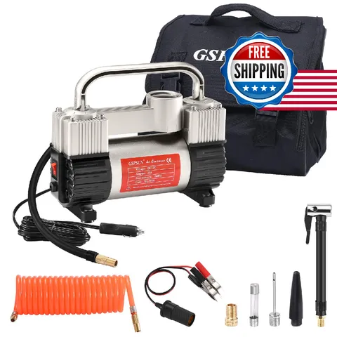 Gspscn 6X Faster Inflation Tire Inflator Heavy Duty Double Cylinders Portable