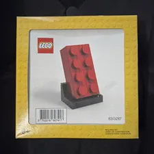 LEGO Minifigure Display Stand Red Brick on Black Base, 1 Slot, 6313287