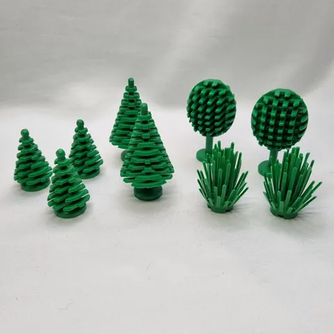 LEGO Vintage Green Trees & Shrubs Bulk Bundle Lot of 9 Original 1980s  pieces