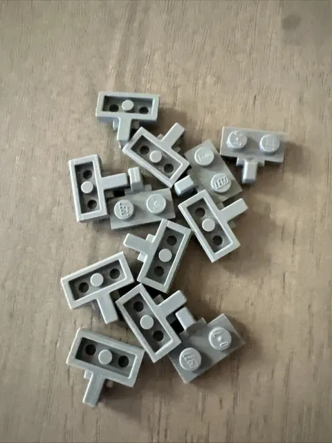 LEGO 44567a Dark Bluish Gray Hinge Plate 1x2 Locking Finger Bottom Groove 12pcs