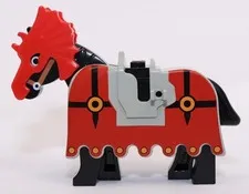 LEGO Black Horse w/ Barding Fright Knights Pattern 6047 6097 6099 2490pb01