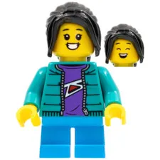 LEGO Holiday Minifigure Girl Dark Turquoise Jacket hol276 New Christmas