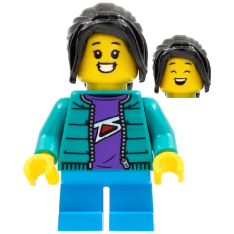 LEGO Holiday Minifigure Girl Dark Turquoise Jacket hol276 New Christmas