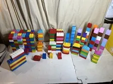 Lego Duplo Lot of 375 Pieces Basic Bricks Blocks Arches Mixed Colors/ Shapes