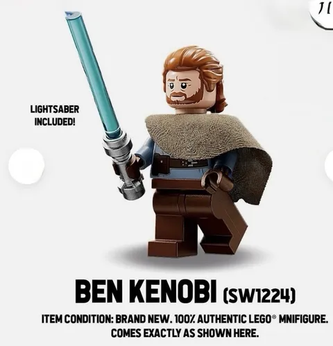 LEGO® Star Wars Ben “Obi-Wan” Kenobi Minifigure w/ Lightsaber 75336 - Brand New