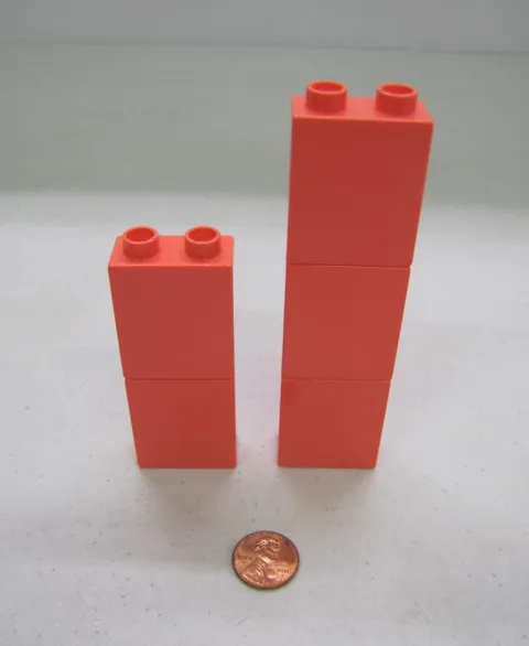 Lego Duplo 5 Thin 2X1X2 Coral Bricks Blocks Building Block House Castle Princess