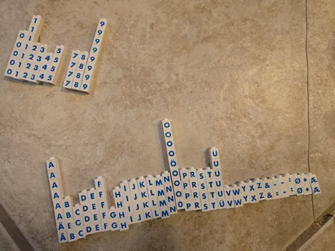 1960's Vintage LEGO 1x1 Printed Letter Number Bricks Alphabet Numbers White 148!