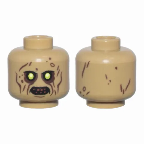 LEGO Minifigure, Head Alien Zombie Upper Eyelids, Lime Eyes