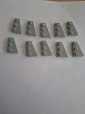 No 375.  10x Lego Wedge Plate 43722 Right 2x3 Light Grey