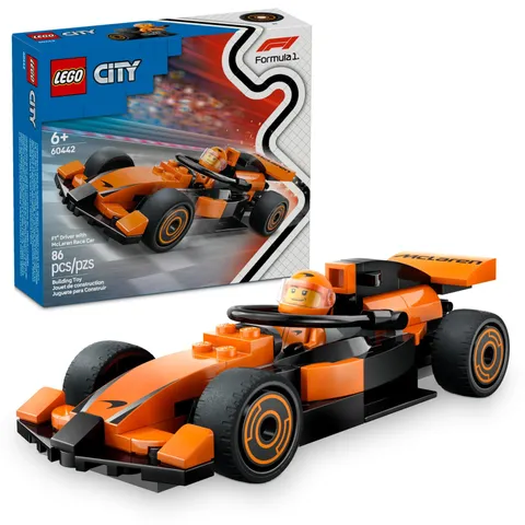 LEGO City F1 Driver with McLaren Race Car Toy - Model Building Multicolor