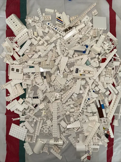 Lot Of 2 LBS Lego White Parts Pieces Bricks Base Plates